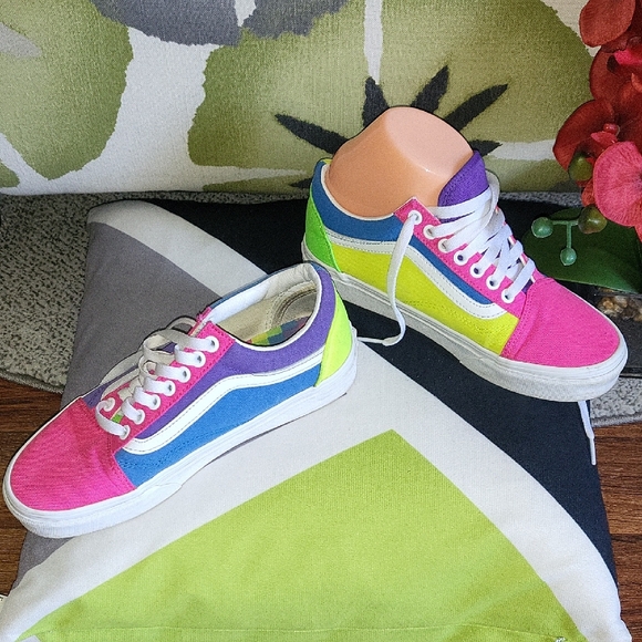 Vans Multicolor Women's Sneakers - Pink, Blue, Yellow, Purple - Picture 1 of 8